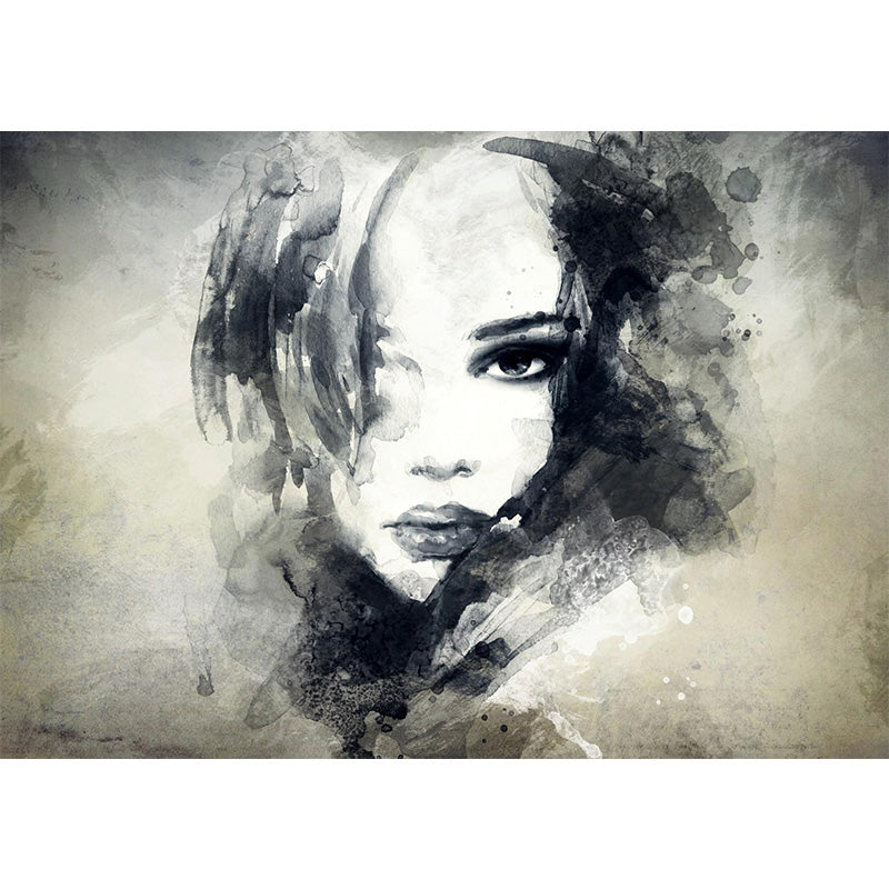 Brehn | Illustration Frau Modell Wandbild Aufkleber für Mädchen Schlafzimmer, Helle Farbe, Maßgefertigt