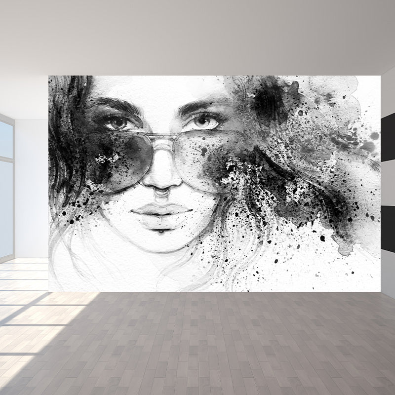 Brehn | Coole Frau Wandtapete Hausinterieur Figurenzeichnung Wandkunst, Maßanfertigung