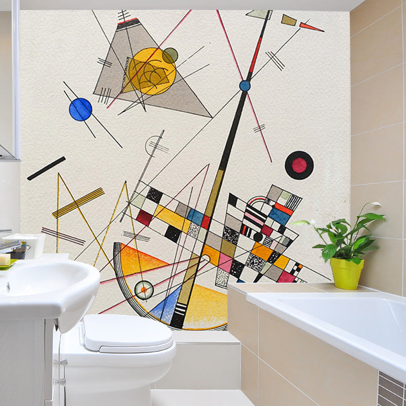 Brehn | Moderne Kunst Geometrische Muurdecoratie Multikleurige Studentenhuis Wandbekleding, Vlekbestendig