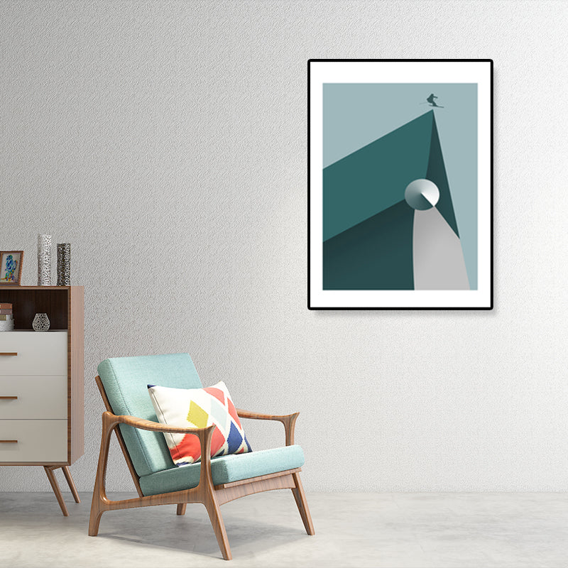 Brehn | Illustration Geometrisches Leinwanddruck Texturiertes Nordisches Küchen Wandkunst in Pastellfarbe