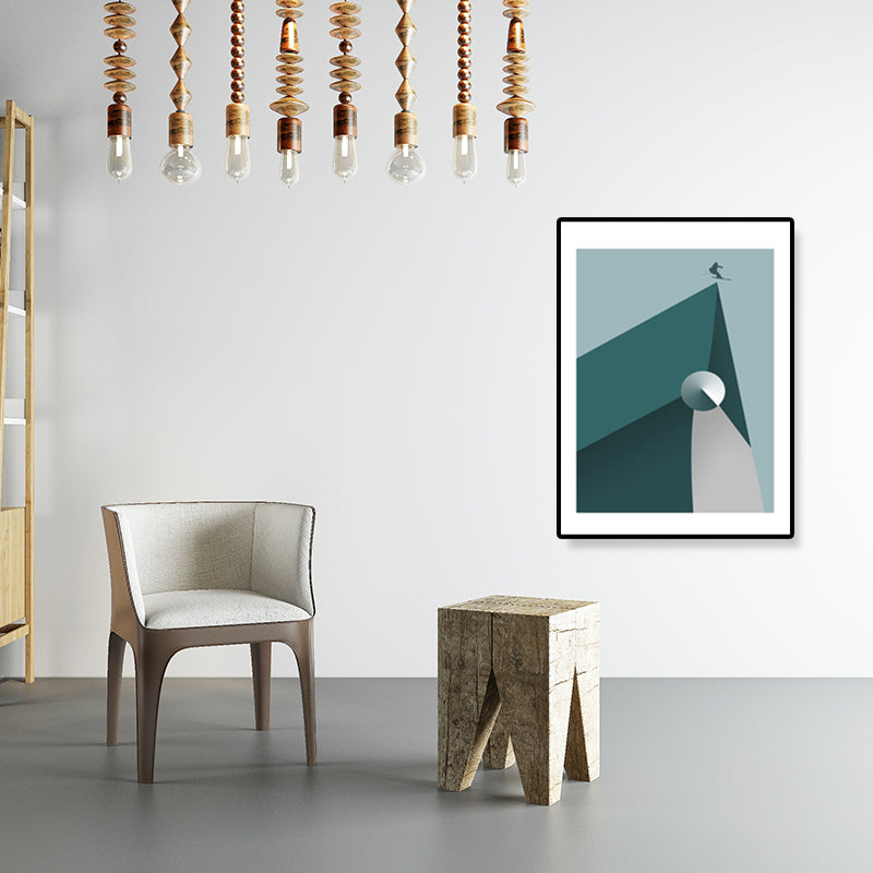 Brehn | Illustration Geometrisches Leinwanddruck Texturiertes Nordisches Küchen Wandkunst in Pastellfarbe