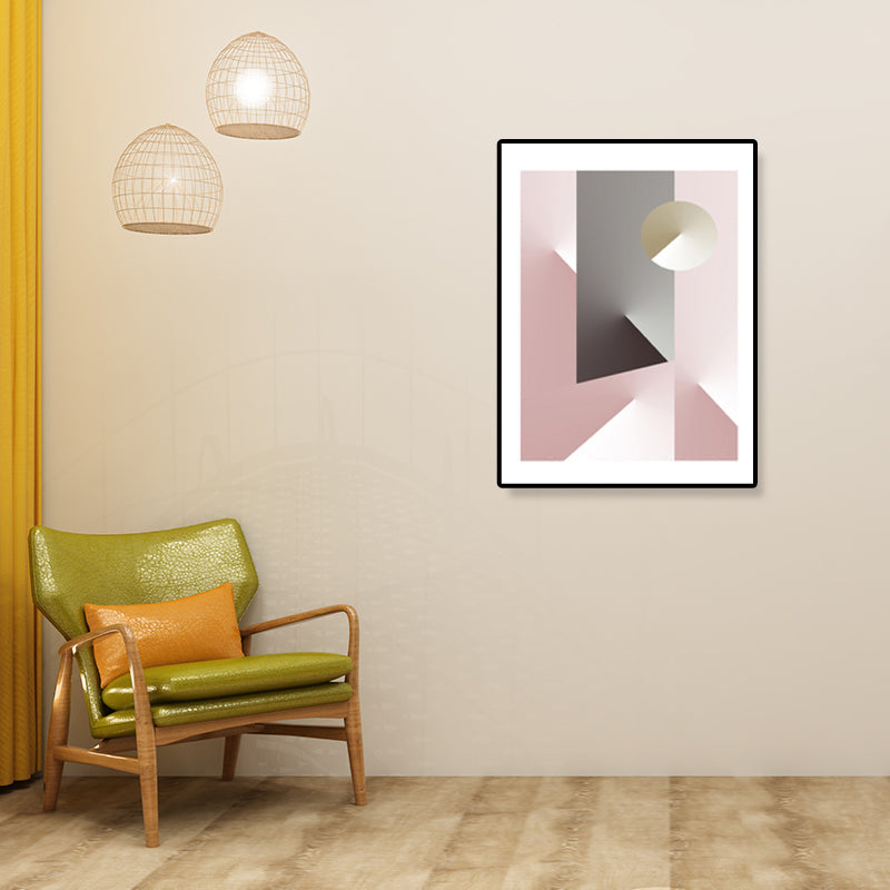 Brehn | Illustration Geometrisches Leinwanddruck Texturiertes Nordisches Küchen Wandkunst in Pastellfarbe