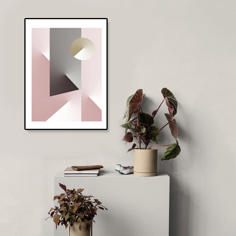 Brehn | Illustration Geometrisches Leinwanddruck Texturiertes Nordisches Küchen Wandkunst in Pastellfarbe
