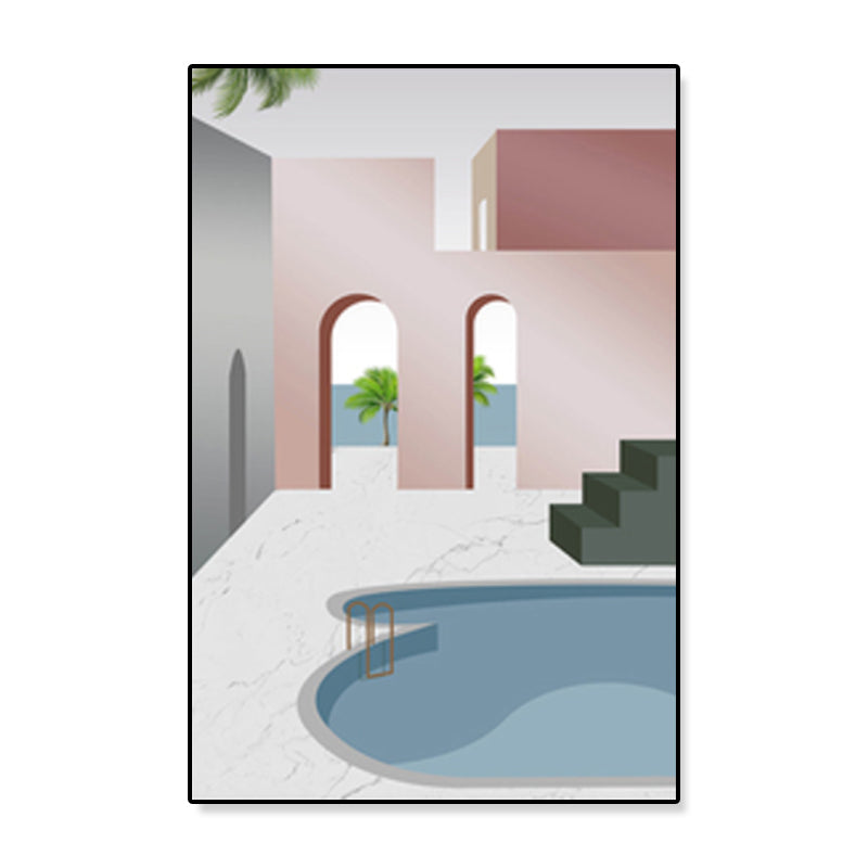 Brehn | Nordische Architektur Geometrische Leinwand Pastellfarbig Texturiertes Wandkunst Druck für Zuhause