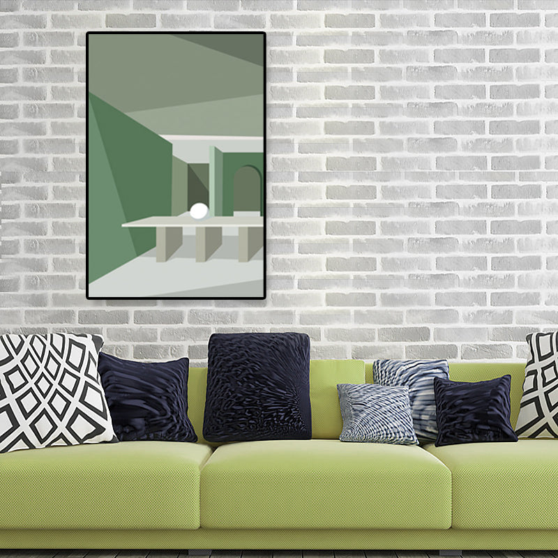 Brehn | Nordische Architektur Geometrische Leinwand Pastellfarbig Texturiertes Wandkunst Druck für Zuhause