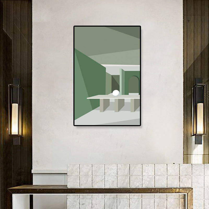 Brehn | Nordische Architektur Geometrische Leinwand Pastellfarbig Texturiertes Wandkunst Druck für Zuhause