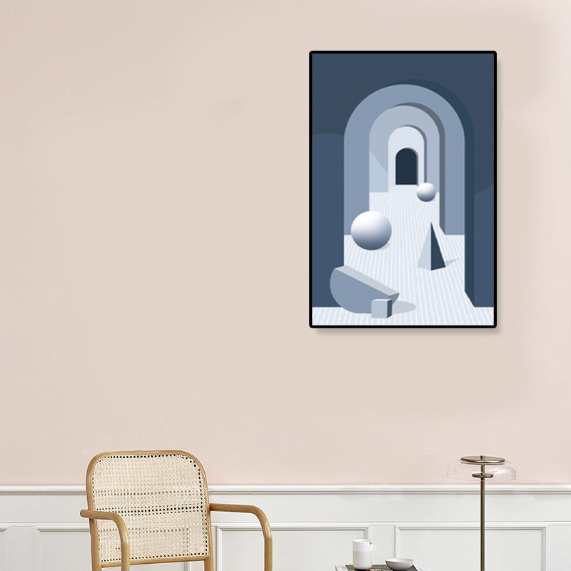 Brehn | Nordische Architektur Geometrische Leinwand Pastellfarbig Texturiertes Wandkunst Druck für Zuhause
