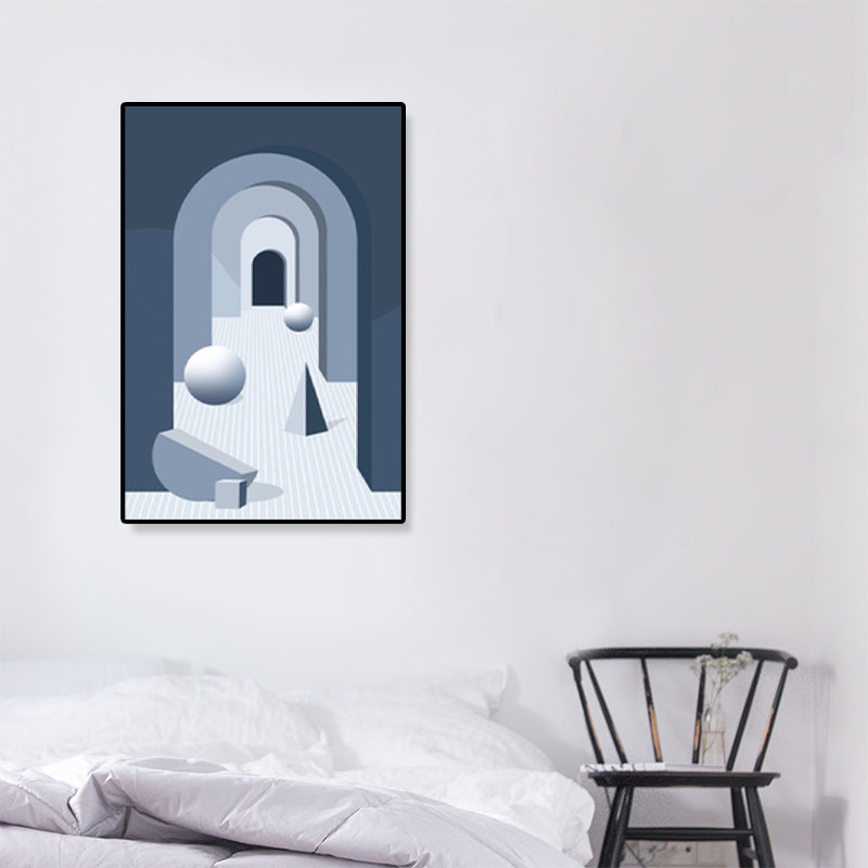 Brehn | Nordische Architektur Geometrische Leinwand Pastellfarbig Texturiertes Wandkunst Druck für Zuhause