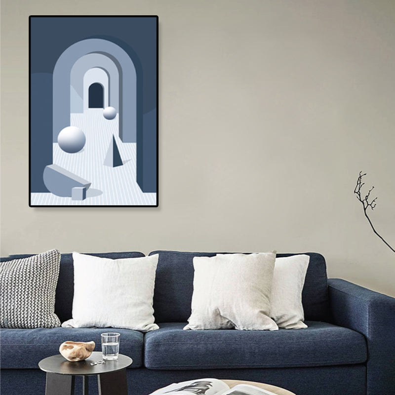 Brehn | Nordische Architektur Geometrische Leinwand Pastellfarbig Texturiertes Wandkunst Druck für Zuhause