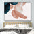 Brehn | Nordic Illustration Blatt Wandkunst Mädchen Schlafzimmer Leinwand in Pink, Mehrere Größen Verfügbar
