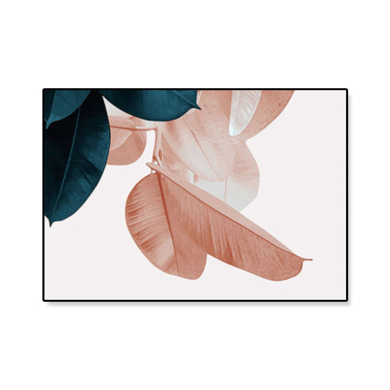 Brehn | Nordic Illustration Blatt Wandkunst Mädchen Schlafzimmer Leinwand in Pink, Mehrere Größen Verfügbar