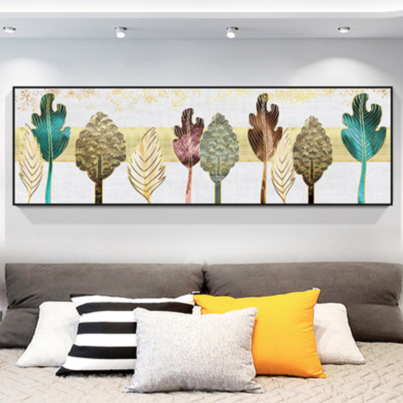 Brehn | Bäume Leinwanddruck Schlafzimmer Illustration Botanische Wandkunst Dekor in Braun, Texturiert