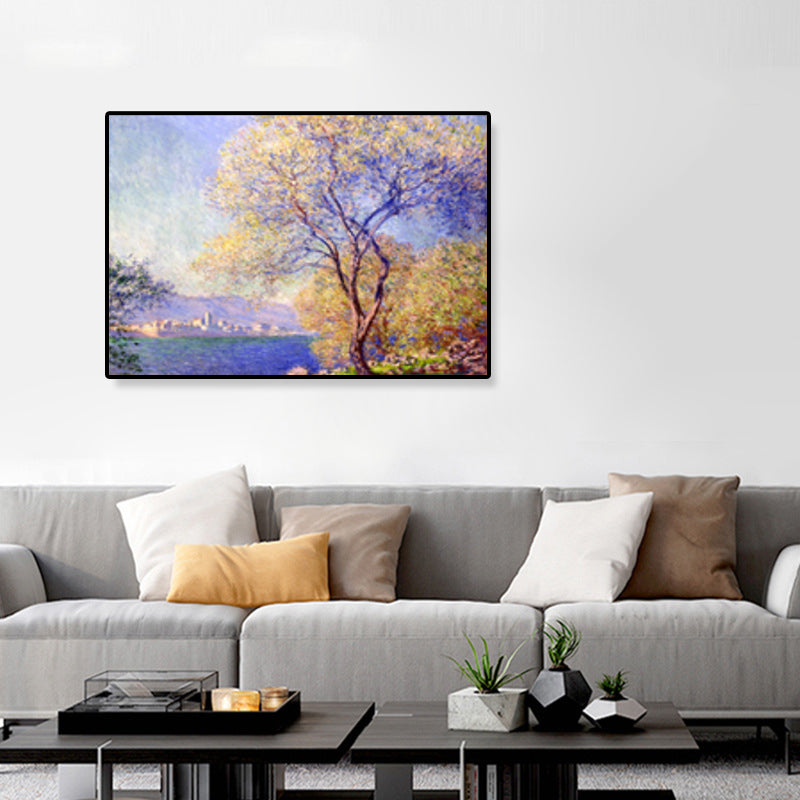 Brehn | Zeichnung Druck Landschaft Wandkunst Texturiert Nordic Wohnzimmer Leinwand in Helle Farbe