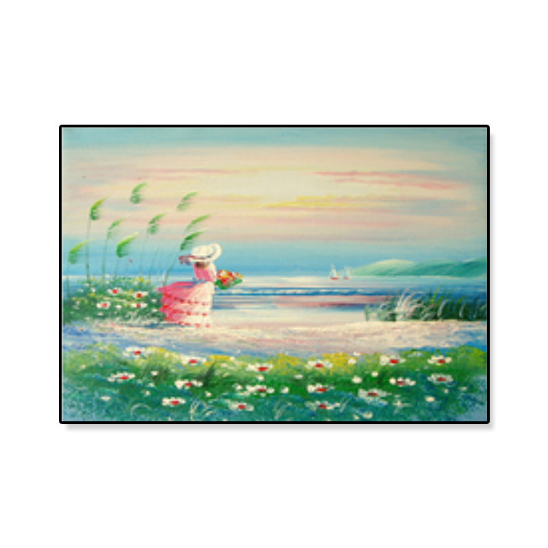 Brehn | Zeichnung Druck Landschaft Wandkunst Texturiert Nordic Wohnzimmer Leinwand in Helle Farbe
