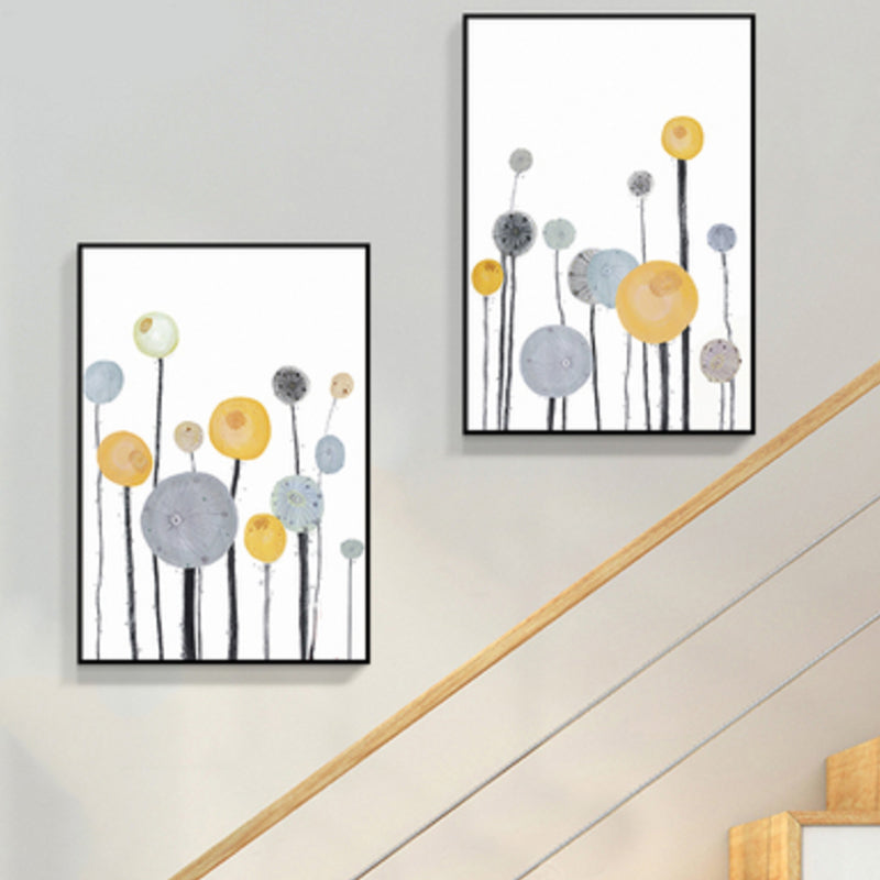 Brehn | Geometrische Canvas Wandkunst Hellfarbe Nordischer Stil Wanddekoration für Treppen, Set von 2