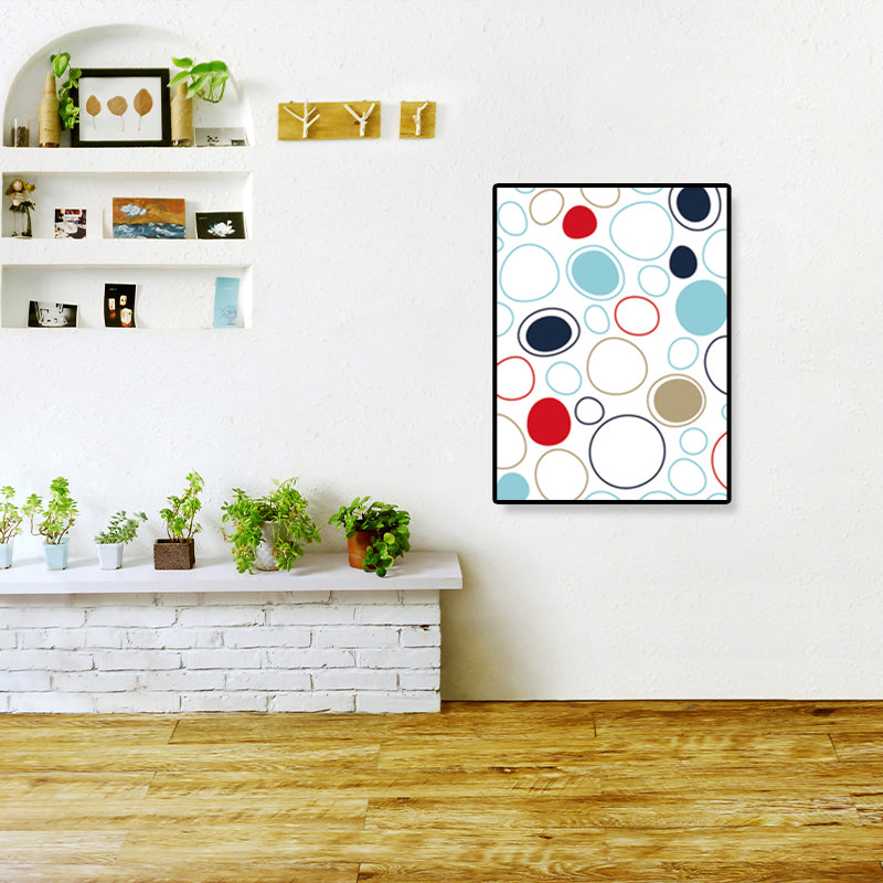 Brehn | Geometrische Wandkunst Nordisch Liebe Blasen Leinwanddruck in Weiß für das Wohnzimmer