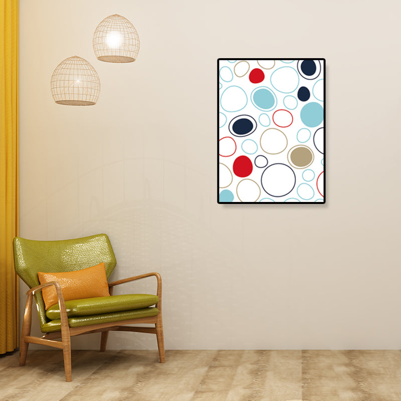 Brehn | Geometrische Wandkunst Nordisch Liebe Blasen Leinwanddruck in Weiß für das Wohnzimmer