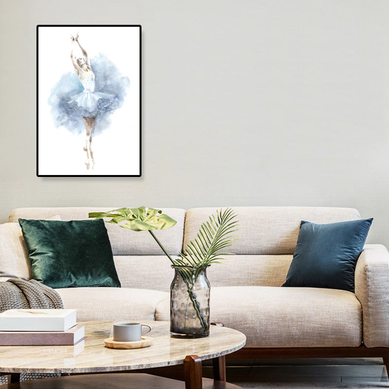 Brehn | Pastellzeichnung Ballettmädchen Leinwand Tanz Nordische Texturierte Wandkunst Druck für Schlafzimmer