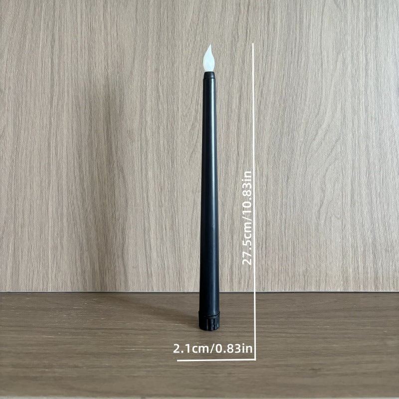 LED-Stabkerze, zylindrisch, schwarz