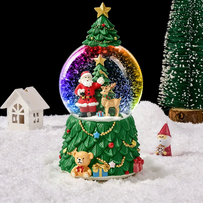 Dekorative Weihnachts-Spieluhr mit Schneekugel