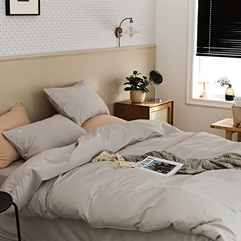 Premium Baumwoll-Bettwäsche-Set, angeraut, modern und schlicht
