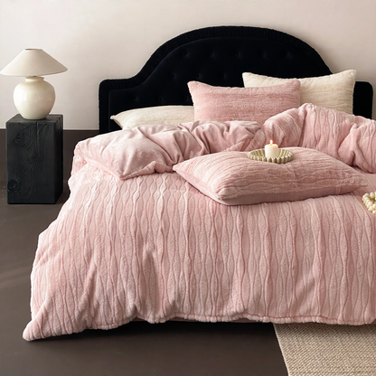 Luxuriöses Milchfaser-Fleece Bettwäsche-Set, einfarbig