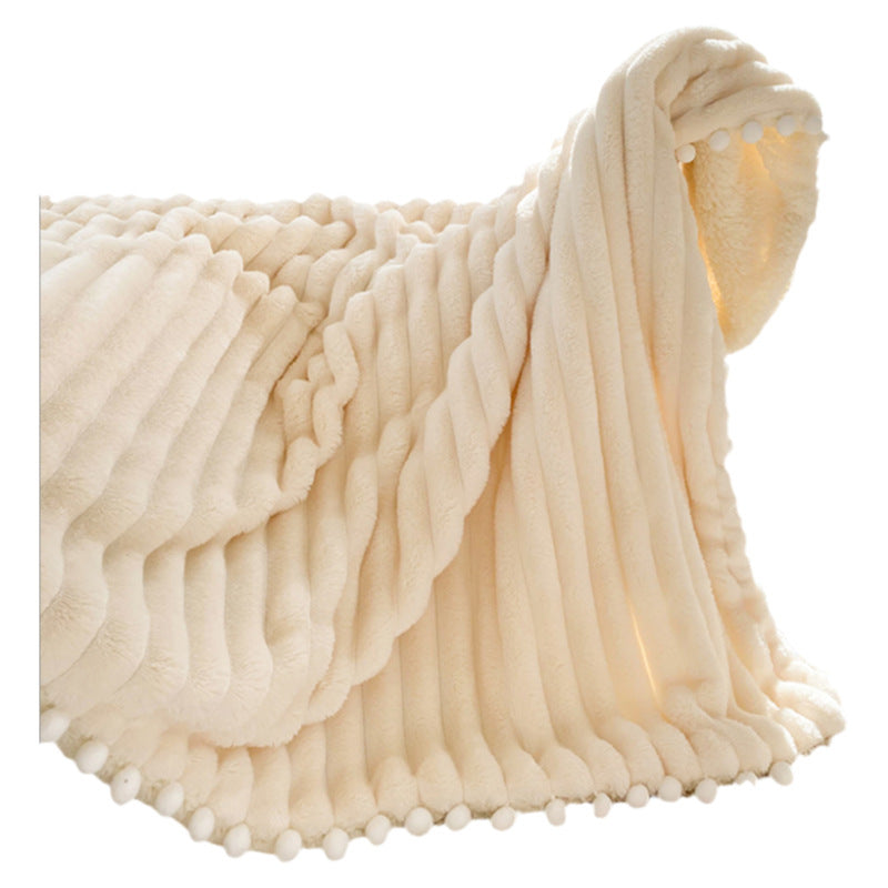 Wärmende Milchfaser-Fleece-Decke mit Lammfleece-Imitat