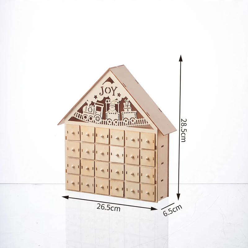 Beleuchteter Holz-Adventskalender mit LED
