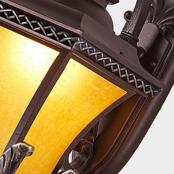 Europäisches Vintage Outdoor Quadrat Käfig Aluminium Glas 1-Licht Wandlampe | Brehn