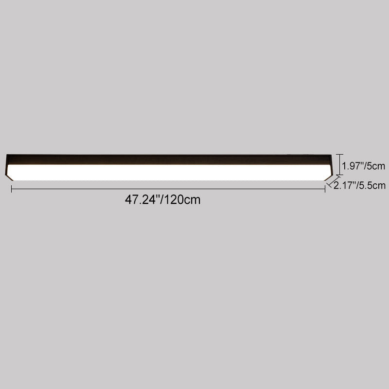Moderner Minimalistischer Langer Rechteckiger Aluminium PC LED Einbau-Deckenleuchte Für Außenpatio | Brehn