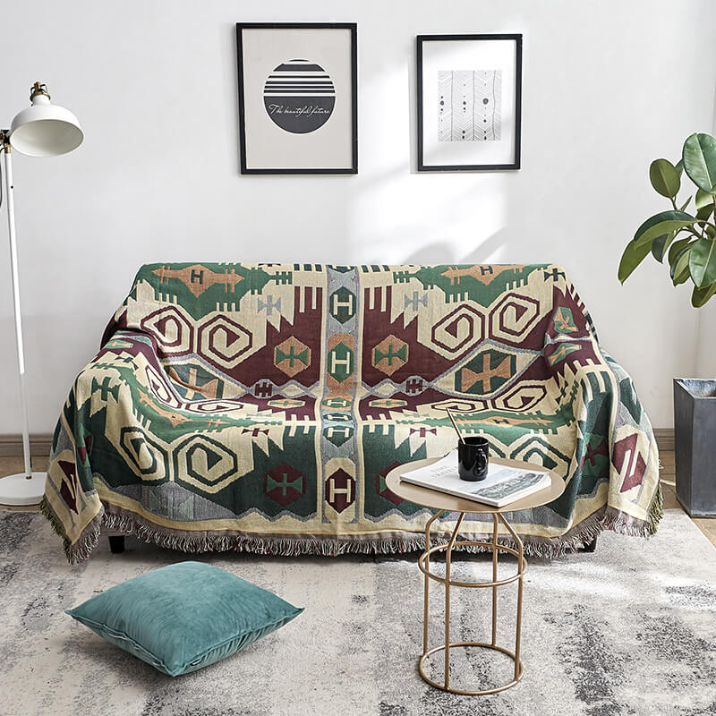 Bohemian Strickwurfdecken für Sofa Dekor