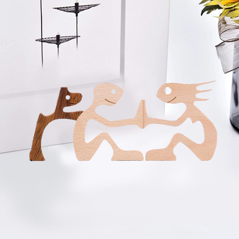 Brehn | Geschenk für Tierliebhaber - Holzskulptur Tisch Ornamente - Die Liebe zwischen Ihnen und Ihrem pelzigen Freund