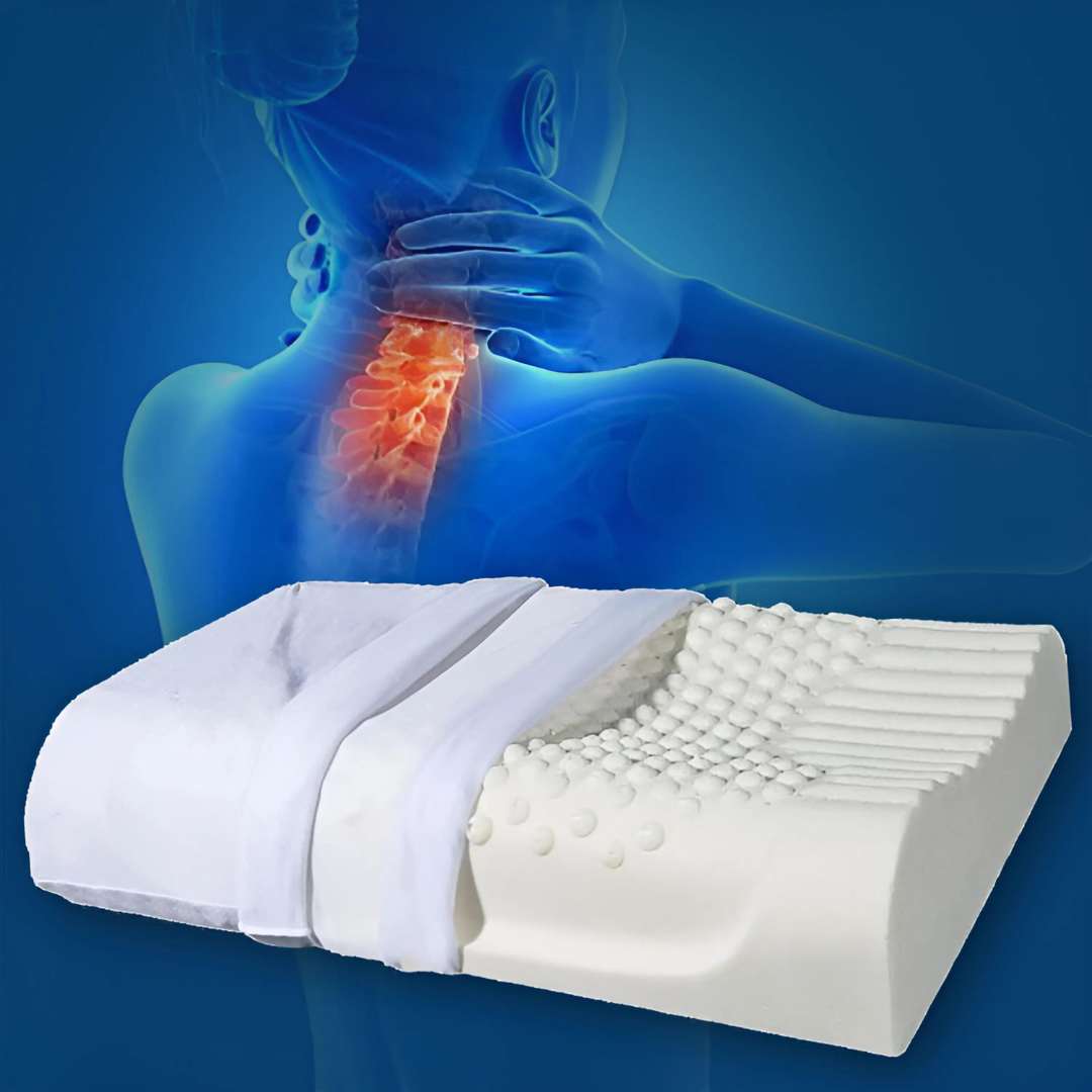EcoNeck Comfort | 100% Naturkautschuk Orthopädisches Kissen - gegen Nackenschmerzen - Bequemes und Unterstützendes Kissen - Besserer Schlaf - Wellness Brehn