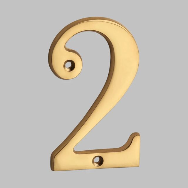 Traditional house door numbers made of solid brass
