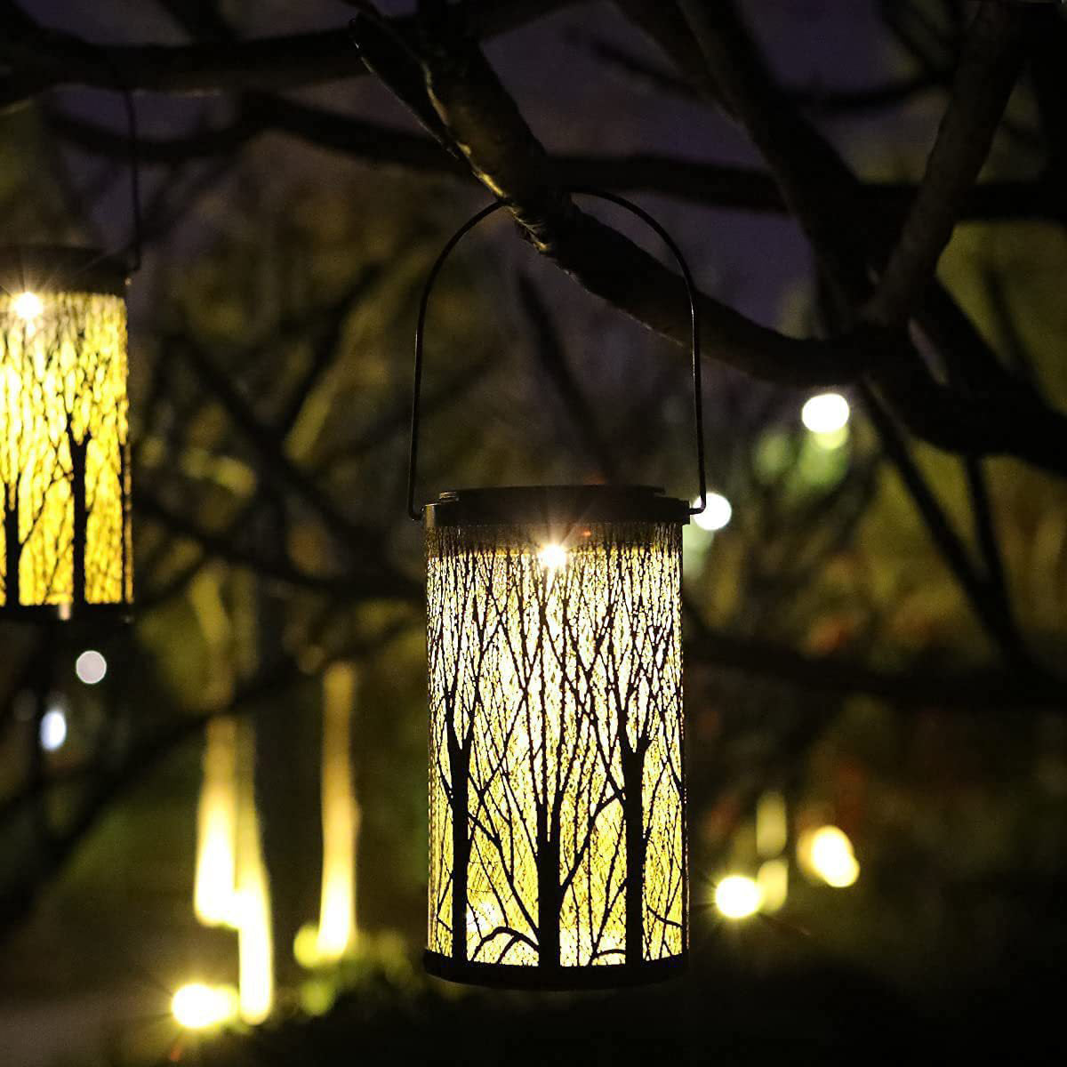 Moderne Art Deco Solar Zylinder Skelett Laterne Eisen LED Außen Landschaft Licht Für Garten | Brehn