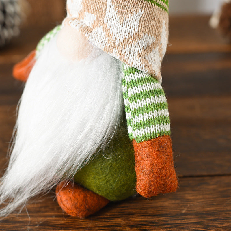 Brehn | Weihnachtsgrüne gesichtslose alte Mann-Elfenfigur