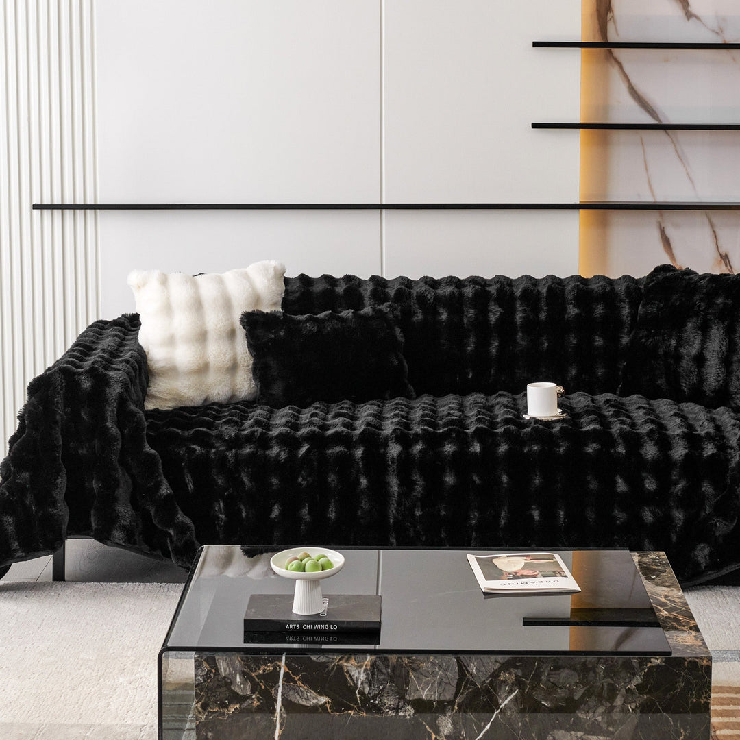 Luxe Ripple Faux Fur Sofa Cover - Modern, Stylisch & Langlebig Sofa Schutz | Brehn