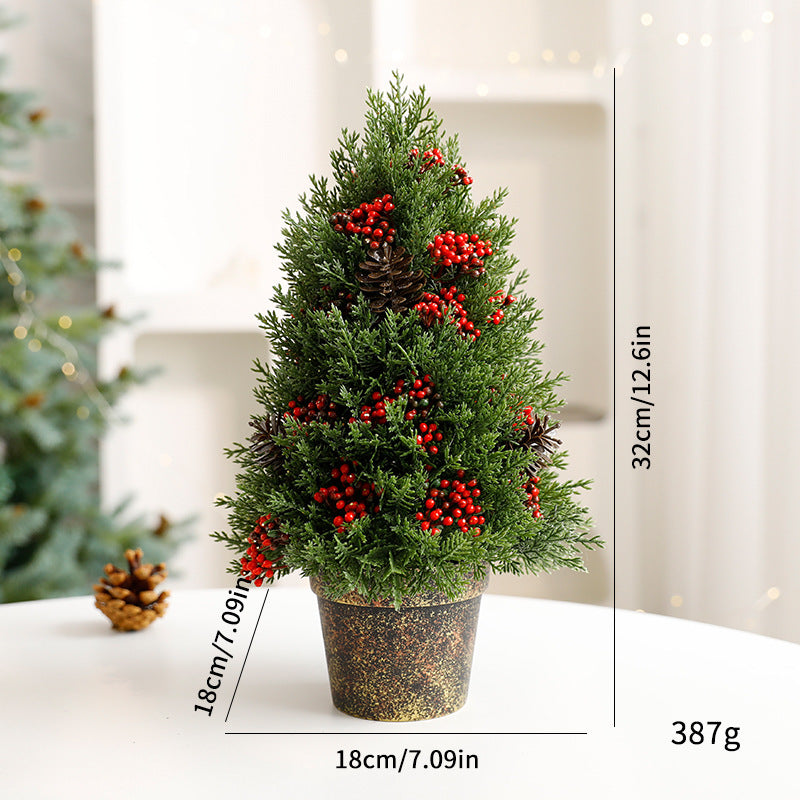 Dekorative Mini-Weihnachtsbäume im Topf
