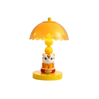 Chinesische Löwentanz-Pilz-Tischlampe