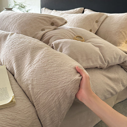 Milchfaser-Fleece Bettwäsche-Set mit Prägung, extra schwer