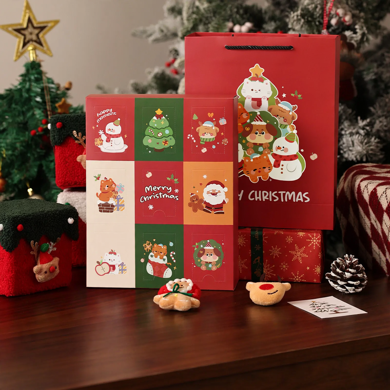 Weihnachts-Countdown-Geschenkbox, 24 Fächer