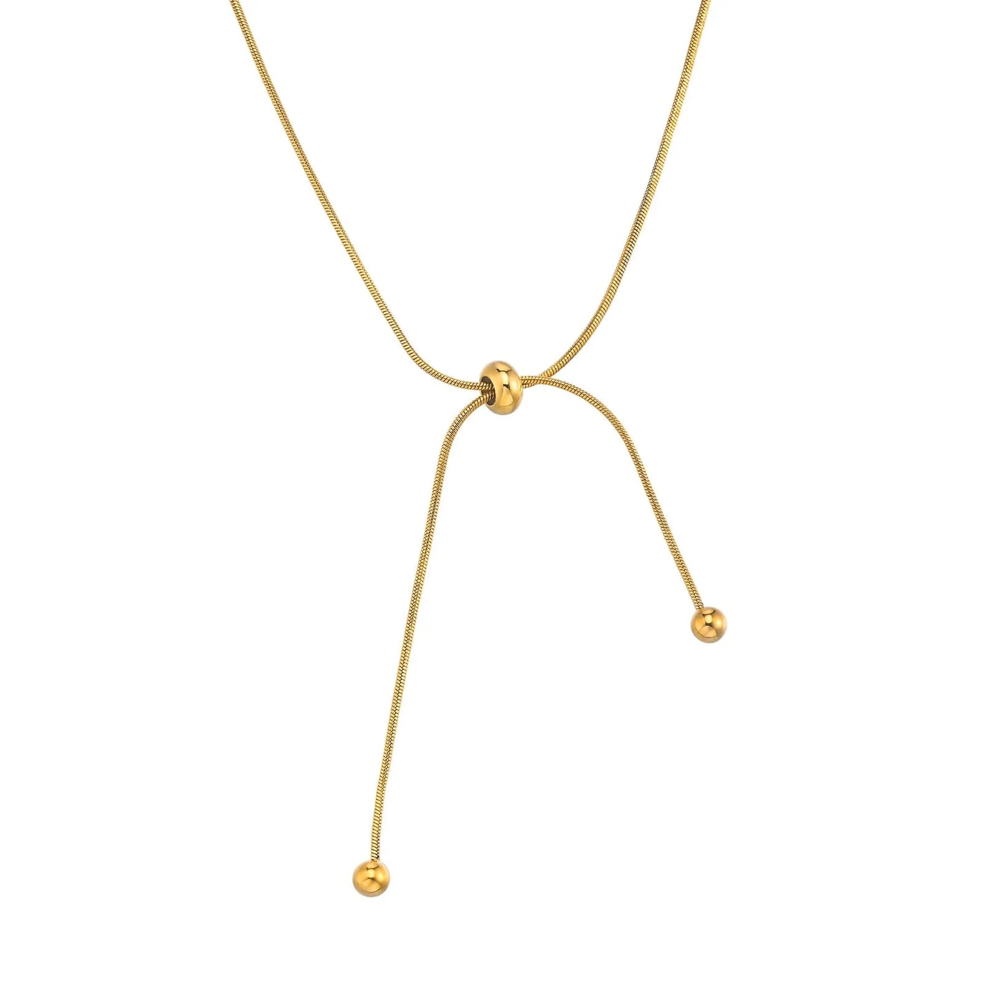 Brehn | 18k verstellbare Quasten-Schlangenkette Halskette