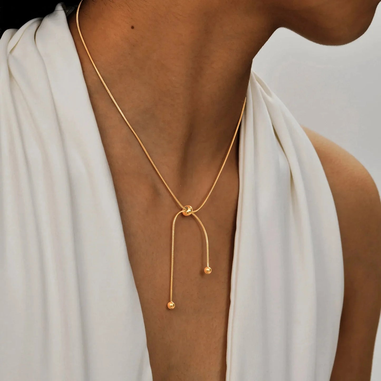 Brehn | 18k verstellbare Quasten-Schlangenkette Halskette