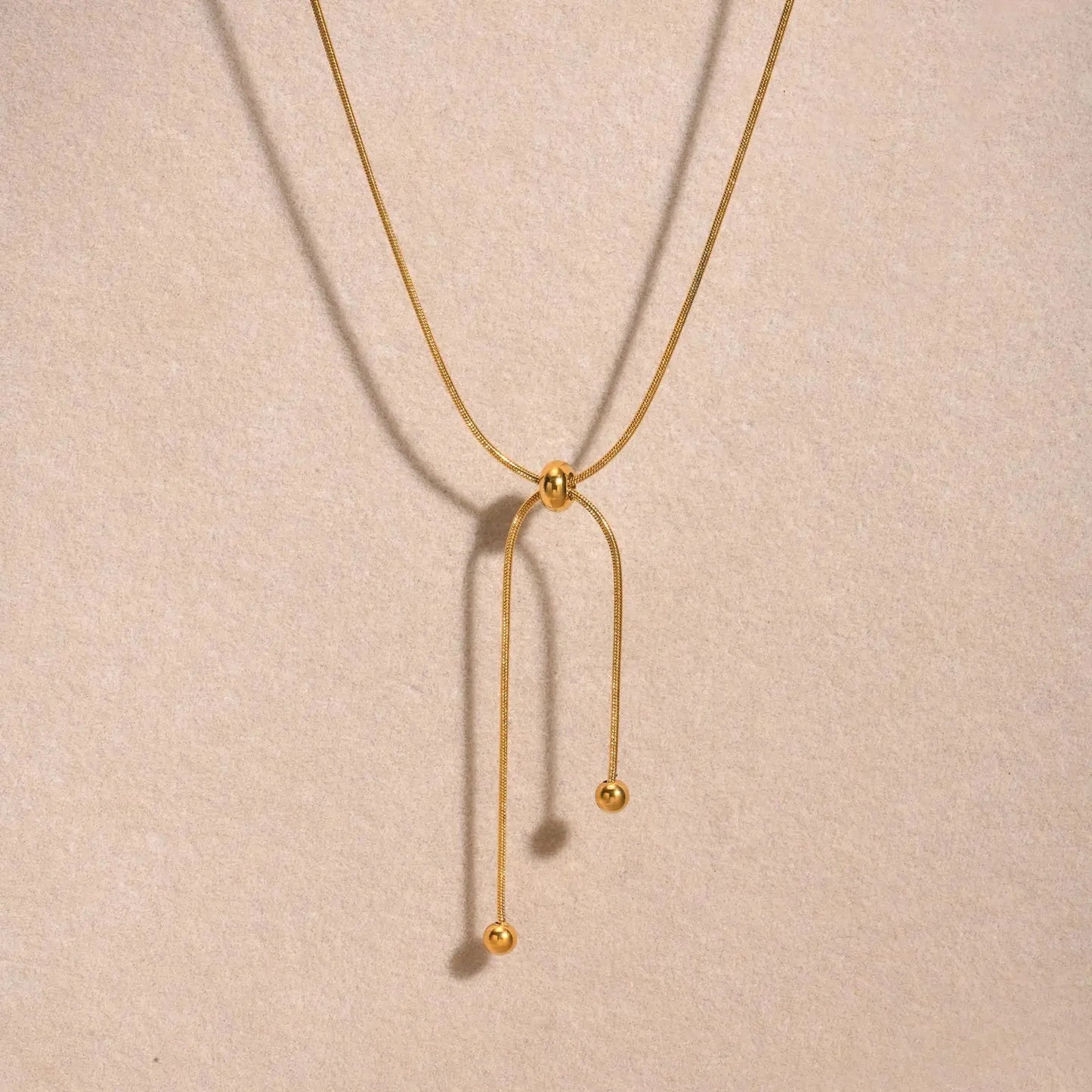 Brehn | 18k verstellbare Quasten-Schlangenkette Halskette