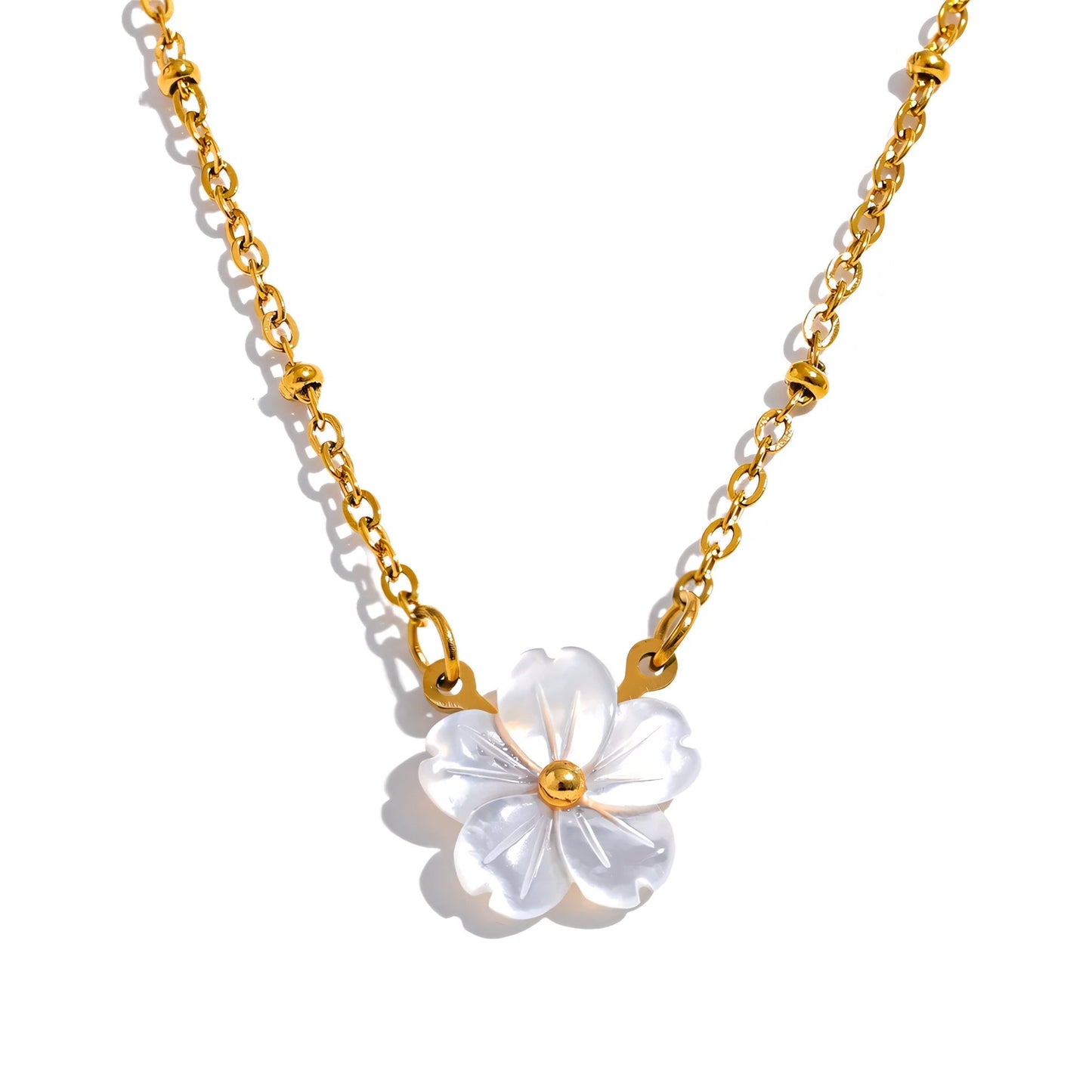 Brehn | 18k Zartes Weißes Florales Halsband