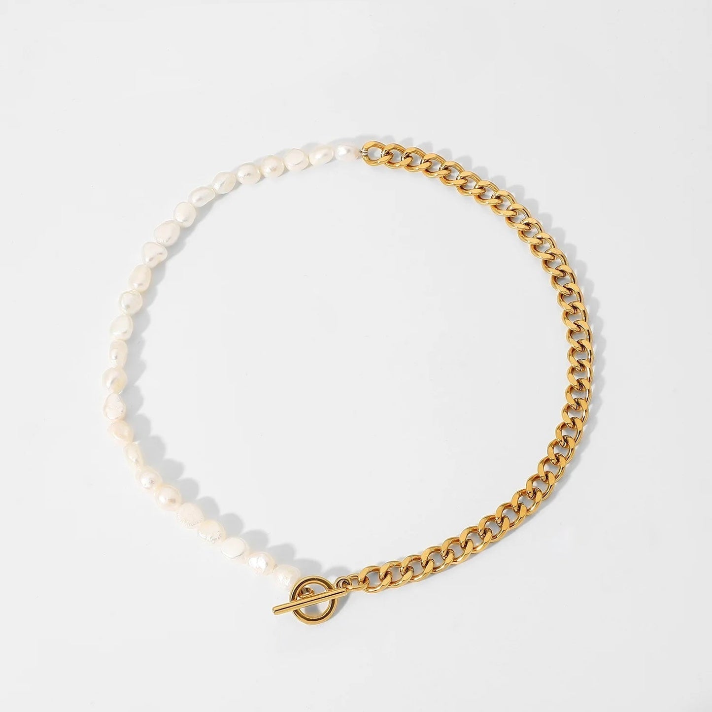 Brehn | 18k Gold Klassische Moderne Kubanische Perlen Choker Halskette