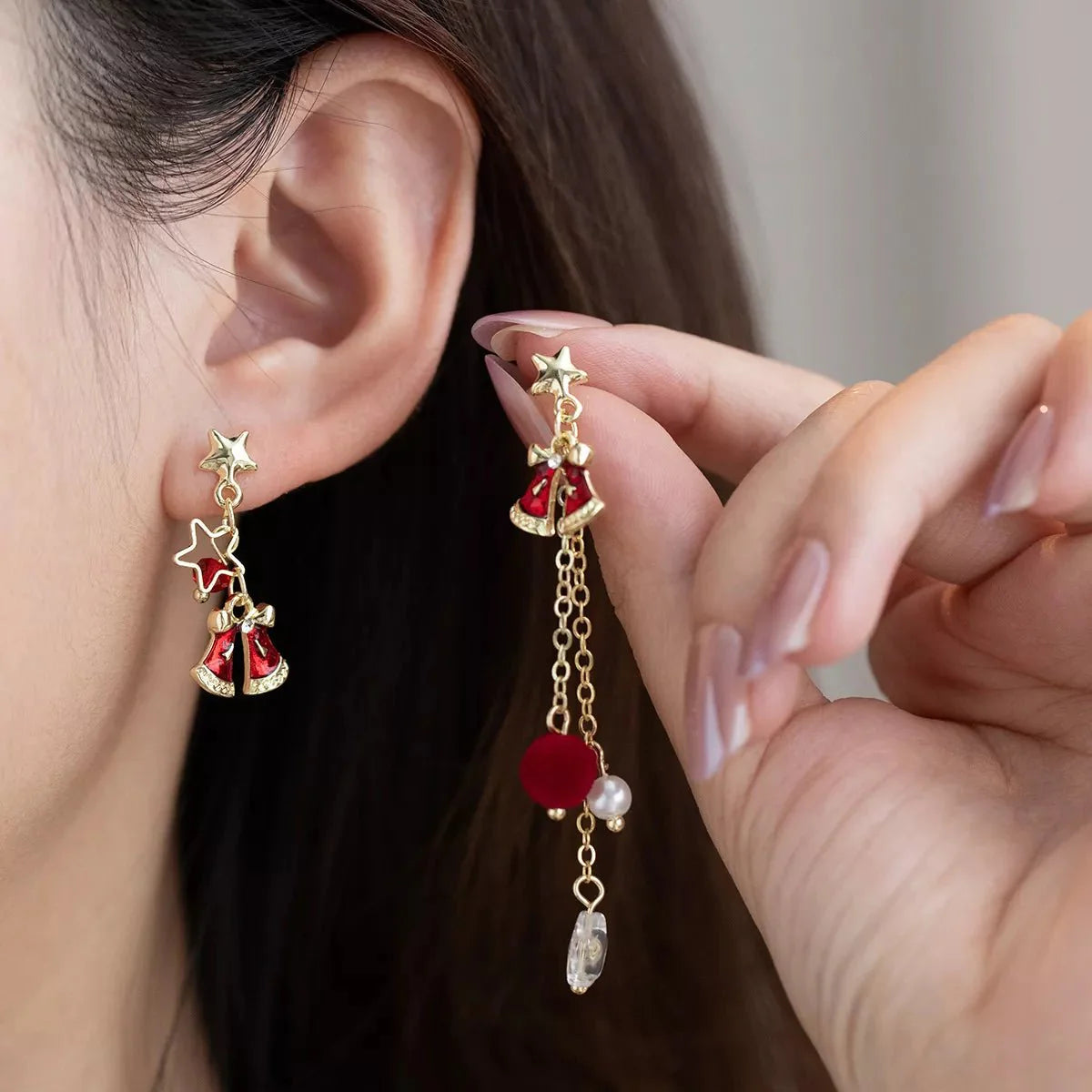 Brehn | 18K Gold-beschichtete Weihnachtsglocken Ohrringe