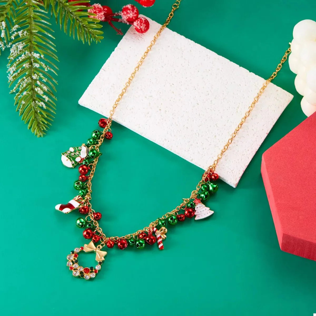 Brehn | 18K vergoldete Weihnachts-Charm-Halskette