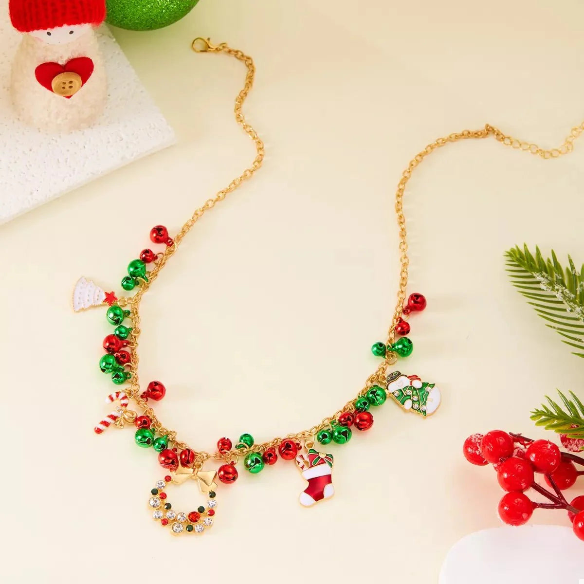 Brehn | 18K vergoldete Weihnachts-Charm-Halskette