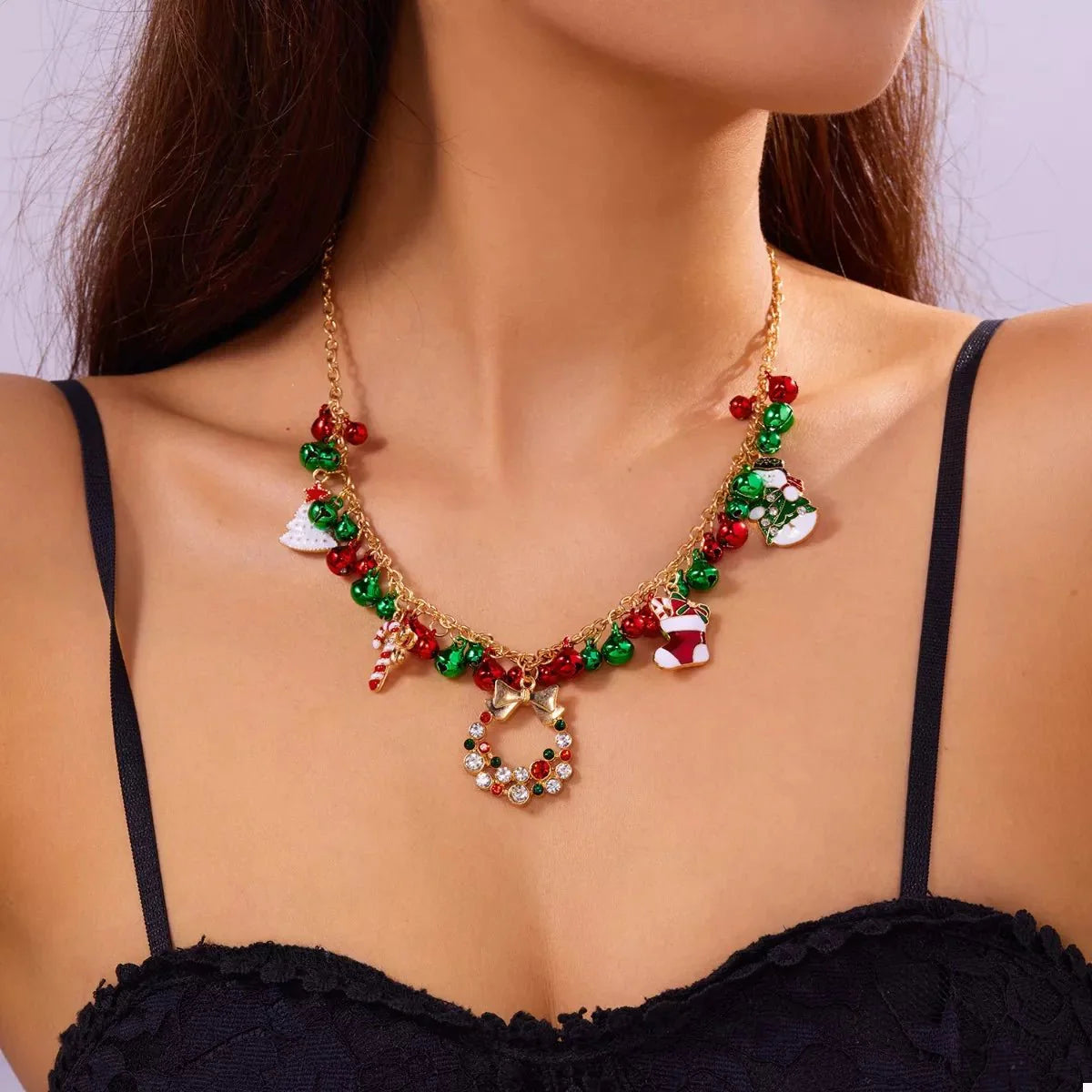 Brehn | 18K vergoldete Weihnachts-Charm-Halskette
